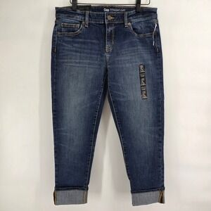 Gap Womens Straight Cuff Jeans Mid Rise Ankle‎ Length Dark Wash Size 4 Regular
